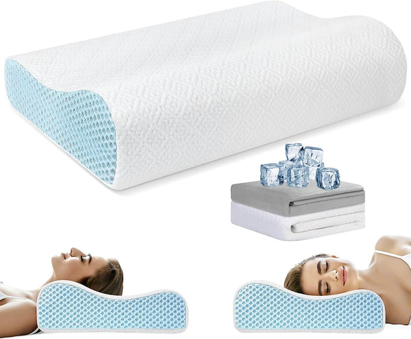 Queen Size Memory Foam Pillow with 2Pcs Pillowcases