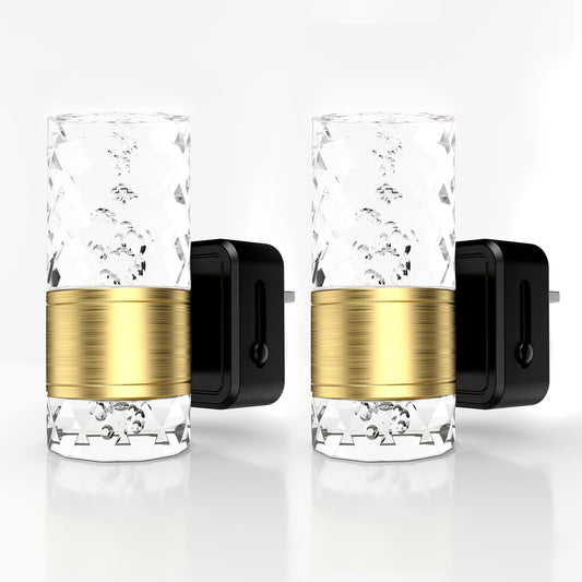 PKBD Night Light Plug in Wall with Dusk to Dawn Sensor, 3000K Warm White Light, Adjustable Brightness 100LM